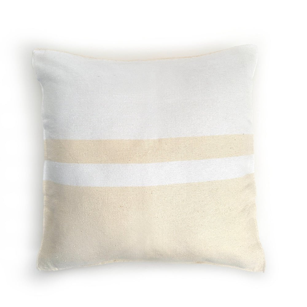 Woven Block Pillow Case - Natural with Natural - NuStory