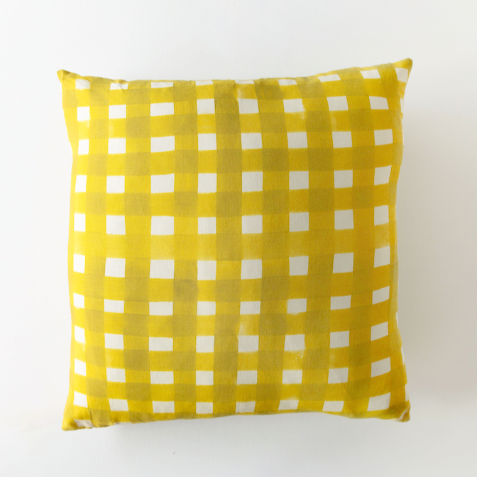 Yellow Cross-Hatch Pillow