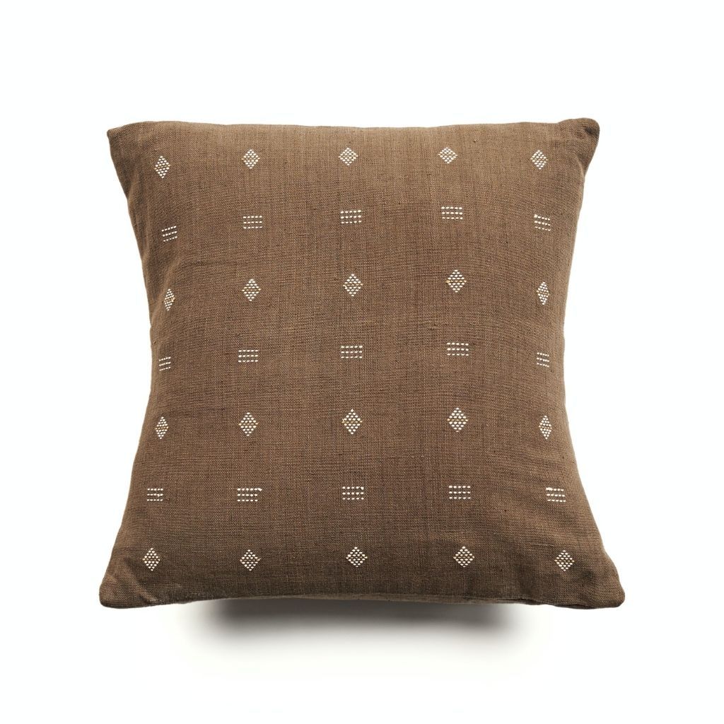 Nira Ochre Hand Spun Organic Cotton Handloom Pillow