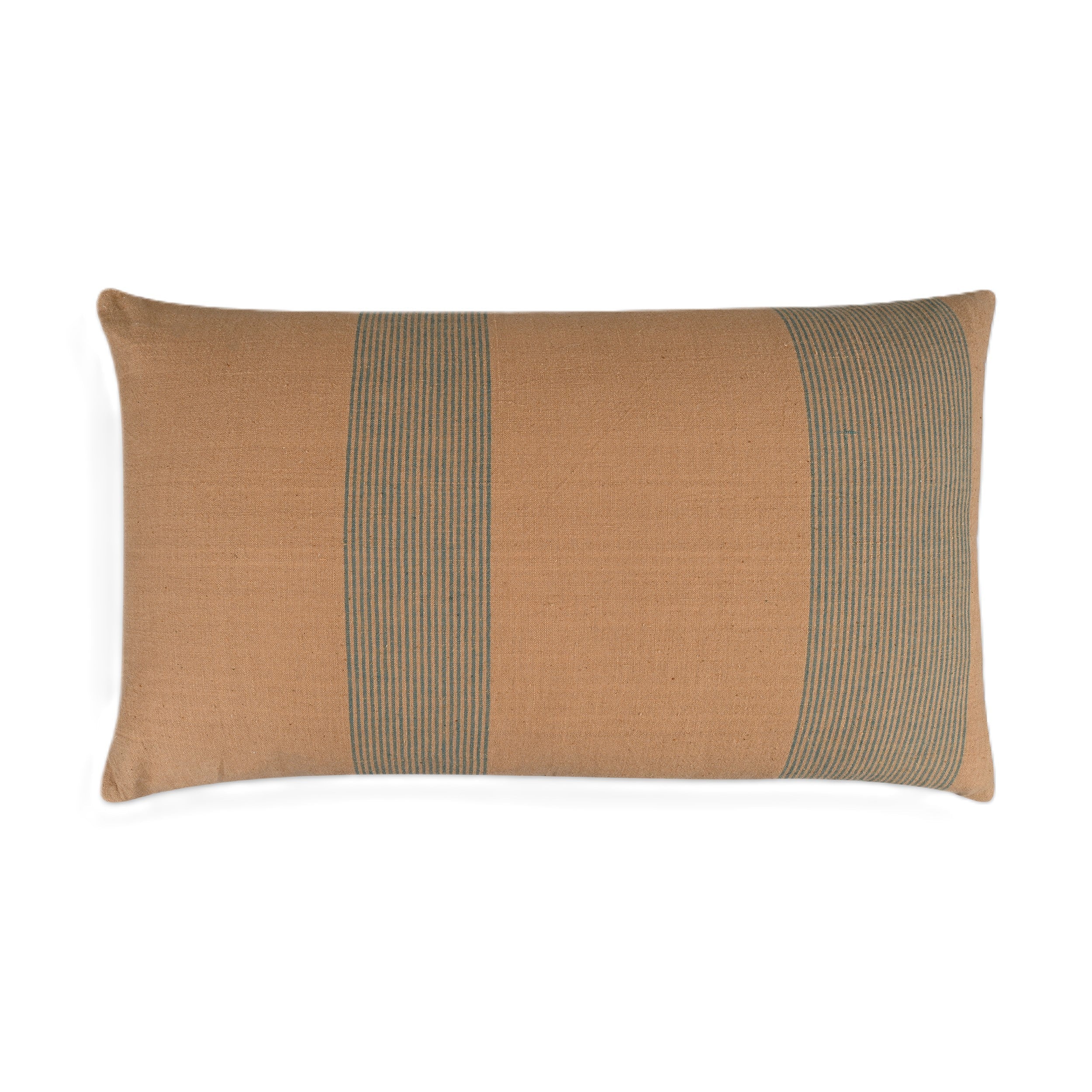 Modern Simplicity Brown cotton pin-striped lumbar pillow cover
