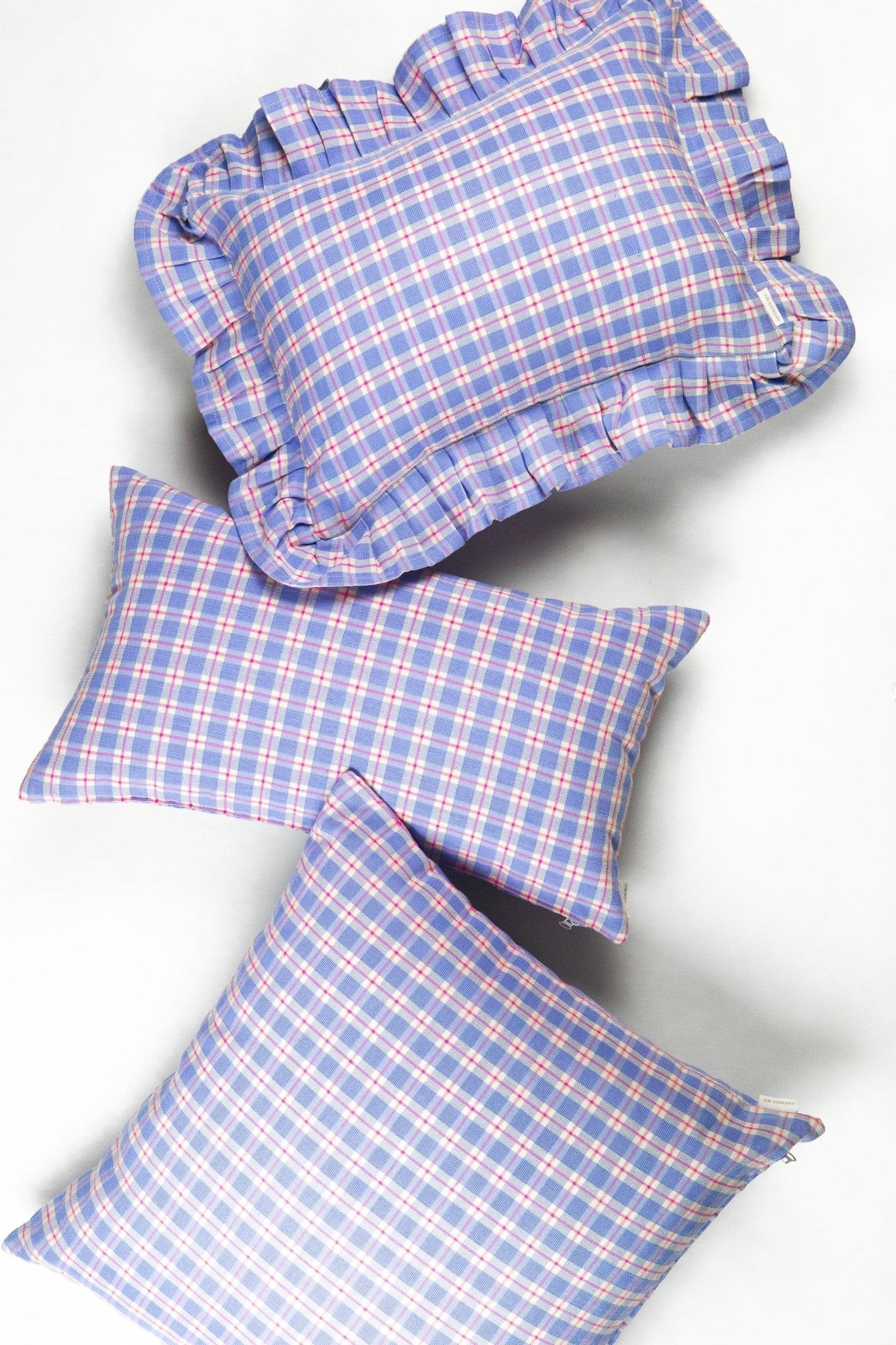 Archive NY Sofia Plaid Rectangle Pillow in Periwinkle - NuStory