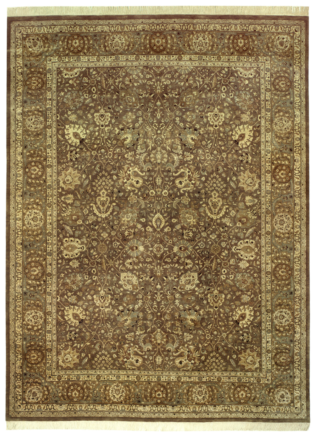 Hand Knotted Museum Vase Gold Rug