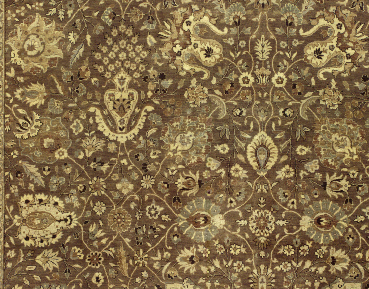 Hand Knotted Museum Vase Gold Rug