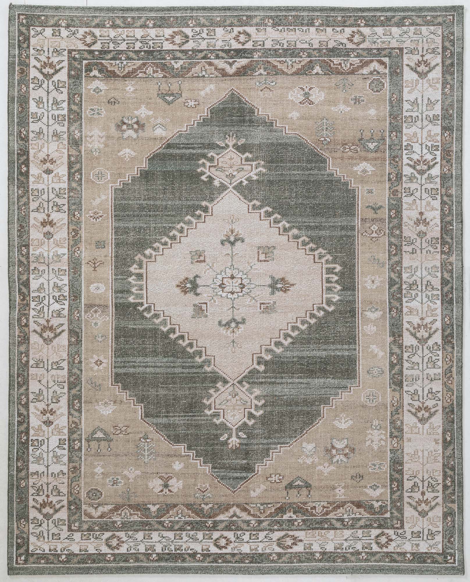 Hand Knotted/Meddalion Rug - Dsv/Green - NuStory