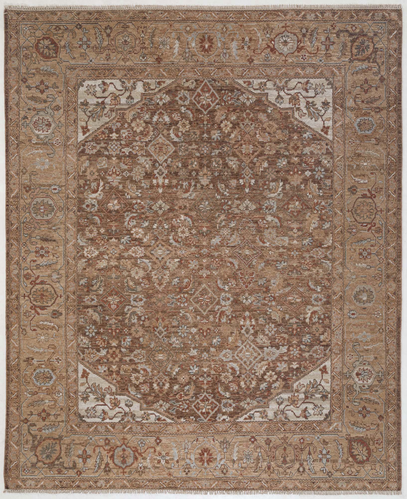 Hand Knotted/Sadia/Herati Rug - F4bv/Brown/Beige - NuStory