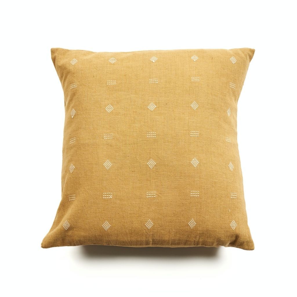 Nira Ochre Hand Spun Organic Cotton Handloom Pillow