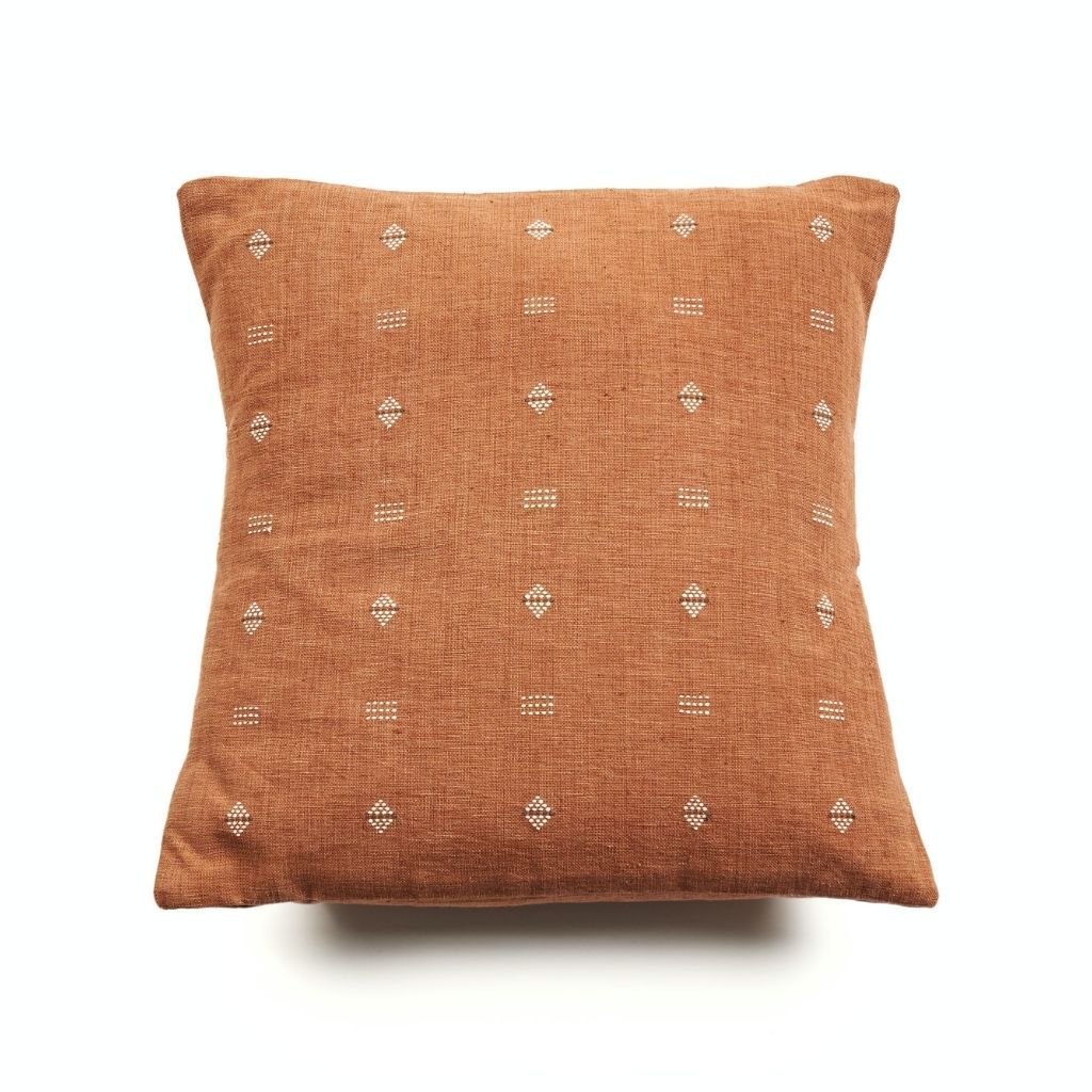 Nira Ochre Hand Spun Organic Cotton Handloom Pillow
