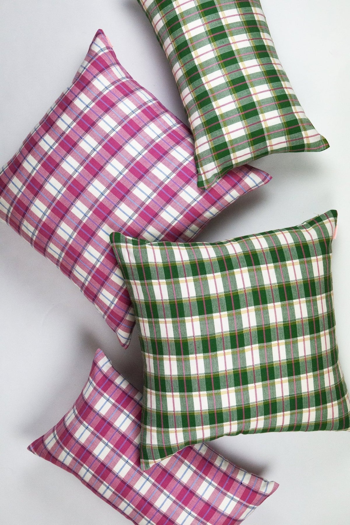 Archive NY San Andres Gingham Green Lumbar Pillow - NuStory